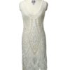 1920's GREAT GATSBY ART DECO FLAPPER BEADED WEDDING DRESS - IVORY