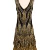 1920's HANDKERCHIEF  SCALLOP PANEL ART DECO GOWN - GOLD ON BLACK - THE PARIS