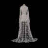 AMAZING ANTIQUE IRISH CARICKMACROSS APPLIQUÉ LACE WEDDING VEIL
